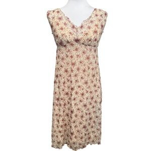 Vintage Maternity Floral Midi Dress  Ruffle Hem Romantic Cottagecore Size Small